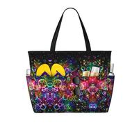 ASFgda Borsa da spiaggia colorata con stampa di stelle arcobaleno,Borsa da spiaggia impermeabile a prova di sabbia,Borsa da spiaggia pieghevole leggera di grande capacità