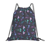 ASFgda Borsa di immagazzinaggio di sport dello zaino della stampa della sirena del sacchetto di immagazzinaggio dello zaino della borsa per la palestra di viaggio yoga