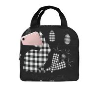 ASFgda Borsa portapranzo con stampa Happy Easter per donne e uomini, resistente all'acqua, riutilizzabile, per lavoro/ufficio/viaggio/picnic