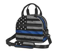 ASFgda Borsa termica per il pranzo americano, sottile, con stampa di bandiera blu, per uomini e donne, a prova di perdite, borsa termica per il pranzo, impermeabile, riutilizzabile