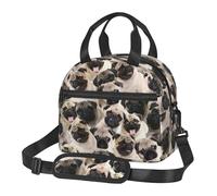 ASFgda Borsa termica per il pranzo con carlino, per uomini e donne, a prova di perdite, borsa termica per il pranzo, impermeabile, riutilizzabile