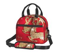 ASFgda Borsa termica per il pranzo con scritta "Merry Christmas", per uomini e donne, a prova di perdite, impermeabile, riutilizzabile