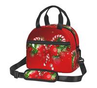 ASFgda Borsa termica per il pranzo con scritta Merry Christmas, per uomini e donne, a prova di perdite, borsa termica per il pranzo, impermeabile, riutilizzabile