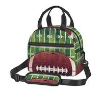 ASFgda Borsa termica per il pranzo con stampa di campo da football americano e palla da uomo e donna, a prova di perdite, borsa termica per il pranzo, impermeabile, riutilizzabile