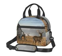 ASFgda Borsa termica per il pranzo con stampa di cervi per uomini e donne, a prova di perdite, borsa termica per il pranzo, impermeabile, riutilizzabile