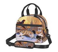 ASFgda Borsa termica per il pranzo con stampa di fagiano, per uomini e donne, a prova di perdite, borsa termica per il pranzo, impermeabile, riutilizzabile