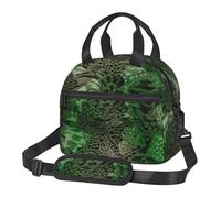 ASFgda Borsa termica per il pranzo con stampa serpente verde, per uomini e donne, a prova di perdite, borsa termica per il pranzo, impermeabile, riutilizzabile