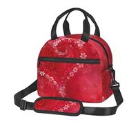 ASFgda Borsa termica per il pranzo di San Valentino, con stampa a forma di cuore e fiori, per uomini e donne, a prova di perdite, impermeabile, riutilizzabile