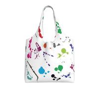 ASFgda Borsa tote in tela con stampa astratta con schizzi di vernice, borsa per la spesa riutilizzabile, borsa a tracolla di grande capacità per uso quotidiano, viaggi, spiaggia