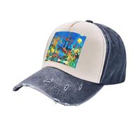 ASFgda Cappello da baseball da uomo e donna lavato in twill di cotone invecchiato The Underwater World Tropical Fish Print Cap regolabile Golf Dad Hat, blu navy, Taglia unica