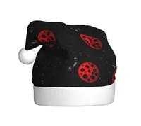 ASFgda Cappello di Babbo Natale Arte Coccinella Tracce Stampa Cappelli per Adulti, Natale Vacanze Unisex Classico Cappello di Natale per Capodanno