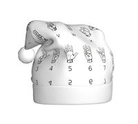 ASFgda Cappello di Babbo Natale con lettere dell'alfabeto. Cappelli da stampa per adulti, cappello classico unisex per feste di Capodanno