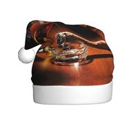 ASFgda Cappello di Babbo Natale con sigaro e whisky, cappelli per adulti, cappello classico unisex per feste di Capodanno