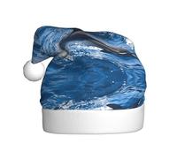 ASFgda Cappello di Babbo Natale delfini nel mare stampa cappelli per adulti, Natale vacanza unisex classico cappello di Natale per la festa di Capodanno