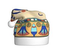 ASFgda Cappello di Babbo Natale egiziano con stampa scarabeo per adulti, cappello classico unisex per feste di Capodanno