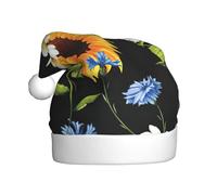 ASFgda Cappello di Babbo Natale girasoli di camomilla stampa cappelli per adulti, Natale vacanza unisex classico cappello di Natale per la festa di Capodanno