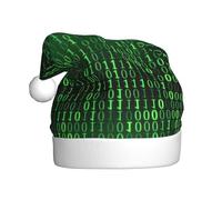 ASFgda Cappello di Babbo Natale Hacker Era Stampa Cappelli per Adulti, Natale Vacanze Unisex Classico Cappello di Natale per Festa di Capodanno