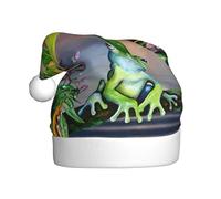 ASFgda Cappello di Babbo Natale molte rane cantano sui rami Summer Butterflies Lake Water Print Cappelli per adulti, Natale Vacanze Unisex Classico Cappello di Natale per Capodanno