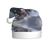 ASFgda Cappello di Babbo Natale Treno A Vapore Depart Tramonto Stampa Cappelli Per Adulti, Natale Vacanze Unisex Classico Cappello di Natale Per Festa di Capodanno