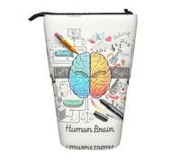 ASFgda Cassa della matita della stampa del cervello umano in piedi,Sacchetto telescopico della penna,Portamatite portatile,Borsa cosmetica