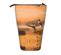 ASFgda Cassa della matita della stampa dell'anatra della pittura a olio in piedi,Sacchetto telescopico della penna,Portamatite portatile,Borsa