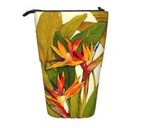 ASFgda Cassa della matita della stampa dell'uccello tropicale del paradiso, astuccio telescopico della penna, portamatite portatile, borsa cosmetica di stoccaggio