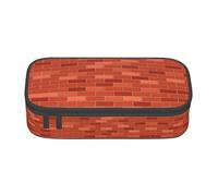 ASFgda Cassa di matita stampata della struttura del muro di mattoni rossi durevole di grande capacità, borsa cosmetica portatile, borsa di immagazzinaggio della cancelleria dell'ufficio.