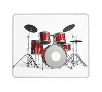 ASFgda Cool Drum Set Tappetino per mouse con bordo cucito, comodo tappetino per mouse con base in gomma antiscivolo per computer/caffè/casa/ufficio
