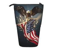ASFgda Custodia per matite con stampa aquila calva nordamericana, astuccio telescopico per penne, portamatite portatile, borsa cosmetica