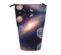 ASFgda Custodia per matite con stampa dello spazio esterno dell'universo in piedi, astuccio telescopico, portapenne portatile, borsa cosmetica