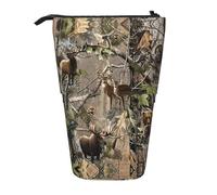 ASFgda Custodia per matite con stampa di alce e cervi, animali selvatici in piedi, custodia telescopica per penne, portamatite portatile, borsa per cosmetici