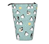 ASFgda Custodia per matite con stampa di pinguino e fiocco di neve, astuccio telescopico per penne, portamatite portatile, borsa cosmetica