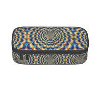 ASFgda Custodia per matite stampata GIF con illusione ottica a spirale di grande capacità, borsa cosmetica portatile, borsa per cancelleria da ufficio.