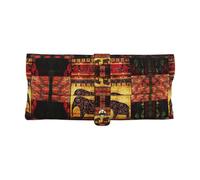 ASFgda Custodia portatile in pelle con stampa patchwork di elefanti africani, custodia per occhiali da sole, custodia leggera per occhiali da sole per uomini e donne