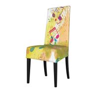 ASFgda Dining Musica astratta a tema stampa coprisedia,Stretch Cucina Chair Cover,Lavabile pranzo Seat Cover,Adatto per Casa, Hotel, Banchetto