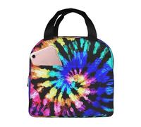 ASFgda Exotic Tribe - Borsa portapranzo con stampa tie-dye, per donne e uomini, impermeabile, riutilizzabile, per lavoro, ufficio, viaggi, picnic