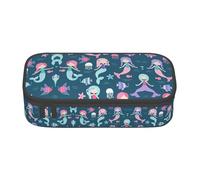 ASFgda Grande capacità durevole bella sirena stampato matita caso, borsa cosmetica portatile, cancelleria ufficio Storage Bag.