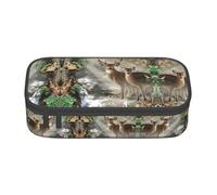 ASFgda Grande capacità durevole camuffamento cervo stampato matita caso, borsa cosmetica portatile, cancelleria ufficio Storage Bag.