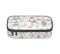 ASFgda Grande capacità durevole carino colorato pecora cartone animato modello stampato matita caso, borsa cosmetica portatile, cancelleria ufficio Storage Bag.