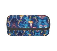 ASFgda Grande capacità durevole colorato medusa stampata matita caso, borsa cosmetica portatile, cancelleria ufficio Storage Bag.