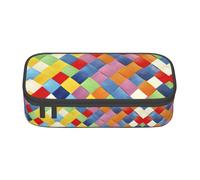 ASFgda Grande capacità durevole colorato plaid stampato matita caso, borsa cosmetica portatile, cancelleria ufficio Storage Bag.