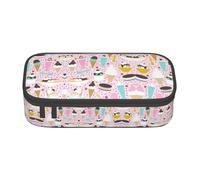 ASFgda Grande capacità durevole dolce gelato stampato matita caso, borsa cosmetica portatile, cancelleria ufficio Storage Bag.