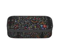 ASFgda Grande capacità durevole matematica formula stampata matita caso, borsa cosmetica portatile, cancelleria ufficio Storage Bag.