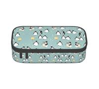 ASFgda Grande capacità durevole pinguino palloncino fiocco di neve stampato matita caso, borsa cosmetica portatile, cancelleria ufficio Storage Bag.