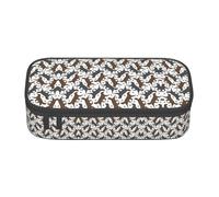 ASFgda Grande capacità durevole Trotting Flat Coated Retrievers Paw Stampato Pencil Case, Portable Cosmetic Bag,Office Stationery Storage Bag.