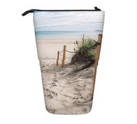 ASFgda Grazioso astuccio portapenne telescopico con stampa di paesaggi sulla spiaggia, per scuola e ufficio