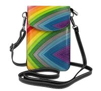 ASFgda La banda di colore dell'arcobaleno delle donne ha stampato la piccola borsa del messaggero con il portafoglio mobile della scanalatura della
