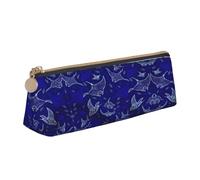 ASFgda Manta Ray and Fish - Astuccio con cerniera per cancelleria, trucco, scuola, ufficio e viaggi