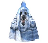 ASFgda Mantello medievale con cappuccio con sigillo arpa pittura carta da parati mantello rinascimentale mantello unisex con cappuccio Halloween Natale mantello costumi festa mantello
