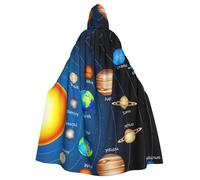 ASFgda Mantello medievale con cappuccio con stampa del sistema solare dello spazio esterno, mantello rinascimentale, unisex, con cappuccio, per Halloween, Natale, costume da festa